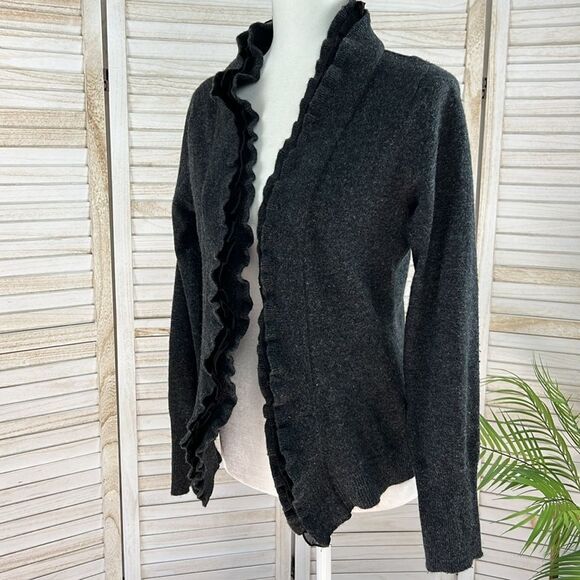 Sarah Spencer Wool Angora Open Front Cardigan Sweater Medium - Picture 9 of 11